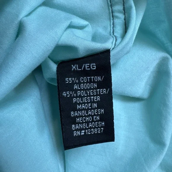 Drill Clothing Company Teal Short Sleeve Collar Button Up Shirt Sz XL Western - Picture 13 of 13
